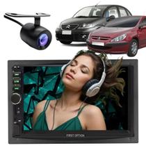 Central Multimídia 2 Din Mp5 Citroen C3 Câmera Moldura PT