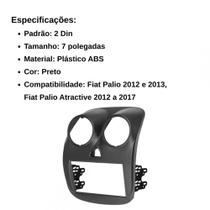 Central Multimídia 2 Din Mp5 Fiat Attractive Câmera Moldura Tela PT