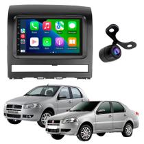 Central Multimídia 2 Din Mp5 Fiat Palio Siena Moldura Câmera