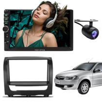 Central Multimídia 2 Din Mp5 Fiat Siena Câmera Moldura