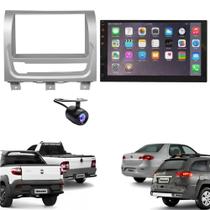 Central Multimídia 2 Din Mp5 Fiat Siena Câmera Moldura Tela Prata Central Multimídia 2 Din Mp5 Fiat Siena Câmera Moldura Tela Prata