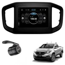 Central Multimídia 2 Din Mp5 Fiat Strada Câmera Moldura Tela Preto Central Multimídia 2 Din Mp5 Fiat Strada Câmera Moldura Tela Preto