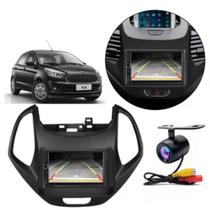 Central Multimídia 2 Din Mp5 Ford KA Câmera Moldura PT