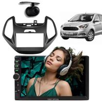 Central Multimídia 2 Din Mp5 Ford Ka Câmera Moldura PT