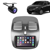 Central Multimídia 2 Din Mp5 Grand Siena Câmera Moldura Tela GE