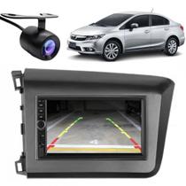 Central Multimídia 2 Din Mp5 Honda New Civic Câmera Moldura Grafite