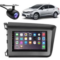 Central Multimídia 2 Din Mp5 Honda New Civic Câmera Moldura Tela Grafite