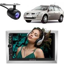 Central Multimídia 2 Din Mp5 Mégane Grand Tour Câmera Moldura Prata