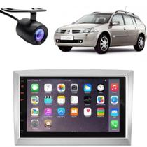 Central Multimídia 2 Din Mp5 Mégane Grand Tour Câmera Moldura Tela Prata