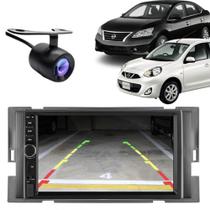 Central Multimídia 2 Din Mp5 Nissan March Câmera Moldura PT