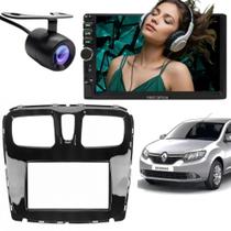 Central Multimídia 2 Din Mp5 Renault Logan Câmera Moldura BP