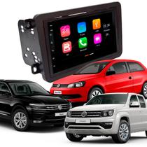 Central Multimídia 7" MP5/BT CarPlay Android + Moldura Black Piano Amarok Tiguan Passat Gol AP885