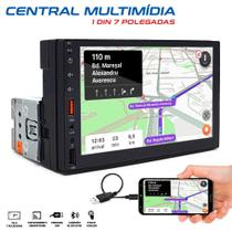 Central Multimídia 7 Polegadas 1 Din Ford New Fiesta Bluetooth USB Tela Touch Espelhamento