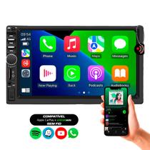 Central Multimídia 7 Polegadas MP5 c/Apple Carplay e Android Auto USB Frontal Bluetooth H-Tech
