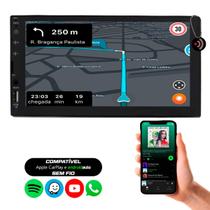 Central Multimídia 7Polegadas MP5 c/Apple Carplay e Android Auto EntradaUSB Frontal Bluetooth H-Tech