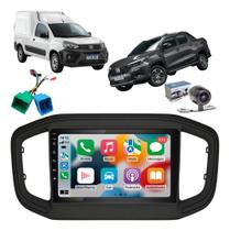 Central Multimídia 9'' Carplay Fiat Strada Fiorino 2021 2024 Moldura Chicote Original e Câmera Ré