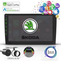 Central Multimidia 9 Pol Apple Carplay Android Auto Bt Skoda