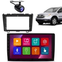 Central Multimídia Android 2 Din CR-V Moldura 9" Câmera Ré PT Fosco