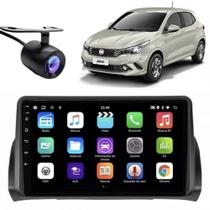 Central Multimídia Android 2 Din Fiat Argo Moldura 9" Câmera Ré PT Fosco