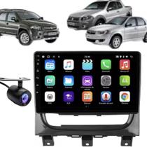 Central Multimídia Android 2 Din Fiat Weekend Moldura 9" Câmera Ré Cinza