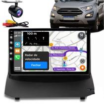Central Multimídia Android 2 Din Ford Ecosport Moldura 9" Câmera Ré PT Fosco