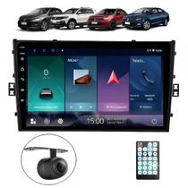 Central Multimídia Android 2 Din Polo Moldura 9" Câmera Ré PT Fosco