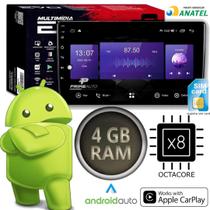 Central Multimídia Android 9 Poleg 4 GB Ram 64 Rom Octacore Carplay sem Fio Sim Card EVO R8