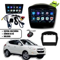 Central Multimídia Android 9'' Polegadas CarPlay Para IX35 Com Moldura e Câmera de Ré
