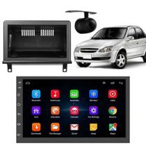 Central Multimidia Android Auto Corsa Sedan Moldura + Câm