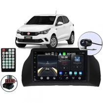 Central Multimidia Android Auto Fiat Argos Moldura + Câm Preto