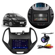 Central Multimidia Android Auto Ford KA Moldura + Câm Preto Central Multimidia Android Auto Ford KA Moldura + Câm Preto