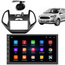 Central Multimidia Android Auto Ford Ka Moldura + Câm Preto