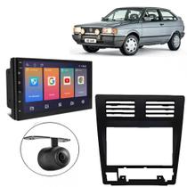 Central Multimidia Android Auto Gol G1 CL Moldura + Câm Preto Fosco