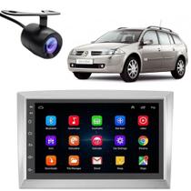 Central Multimidia Android Auto Mégane Grand Tour Moldura + Câm Prata