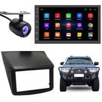 Central Multimidia Android Auto Mitsubishi Triton Moldura + Câm Preto Central Multimidia Android Auto Mitsubishi Triton Moldura + Câm Preto