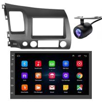 Central Multimidia Android Auto New Civic Moldura + Câm Cinza Central Multimidia Android Auto New Civic Moldura + Câm Cinza