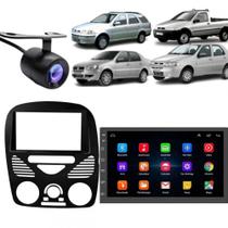 Central Multimidia Android Auto Palio G2 Moldura + Câm Preto