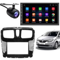 Central Multimidia Android Auto Renault Logan Moldura + Câm BP
