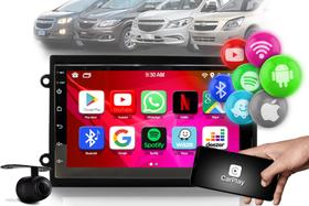 Central Multimidia Android E Carplay + Camera + Moldura Onix Joy Prisma Cobalt Spin