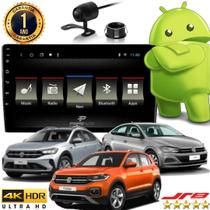 Central Multimídia Android Jr8 Diamond 9 Polegadas 4K VW T-Cross Nivus Virtus Polo c/ Câmera Ré
