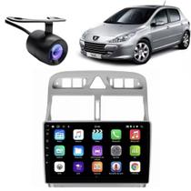 Central Multimídia Android Peugeout 307 Moldura 9" Câmera Ré Prata