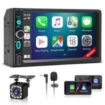 Central multimídia automotiva Moobsnry 7" Wireless Double Din com CarPlay e Android Auto Central multimídia automotiva Moobsnry 7" Wireless Double Din com CarPlay e Android Auto