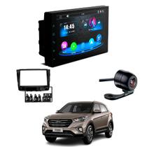 Central Multimídia CarPlay Android Auto 2 Din Faaftech 7" + Câmera de Ré Borboleta + Moldura Creta 2017 à 2021 2Din