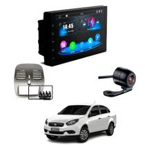 Central Multimídia CarPlay Android Auto Faaftech 7" + Câmera de Ré Borboleta + Moldura 2Din Grand Siena 2012 à 2021