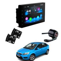 Central Multimídia CarPlay Android Auto Faaftech 7 Polegadas + Câmera de Ré Borboleta + Moldura 2din Focus 01-08