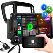 Central Multimidia Carplay Android Auto + Moldura Fiat Fiorino 2022 + Câmera - MP5 COMBAT