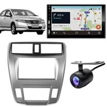 Central Multimídia Carplay Android City Moldura + Câmera Prata Central Multimídia Carplay Android City Moldura + Câmera Prata