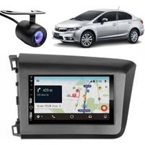 Central Multimídia Carplay Android Civic Moldura + Câmera Grafite