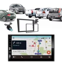 Central Multimídia Carplay Android Corsa Moldura + Câmera