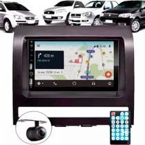 Central Multimídia Carplay Android Fiat Palio Moldura + Câmera Preto